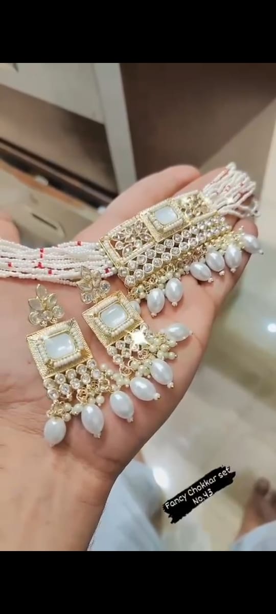 Kundan Work Necklace Set Choker Catalog
